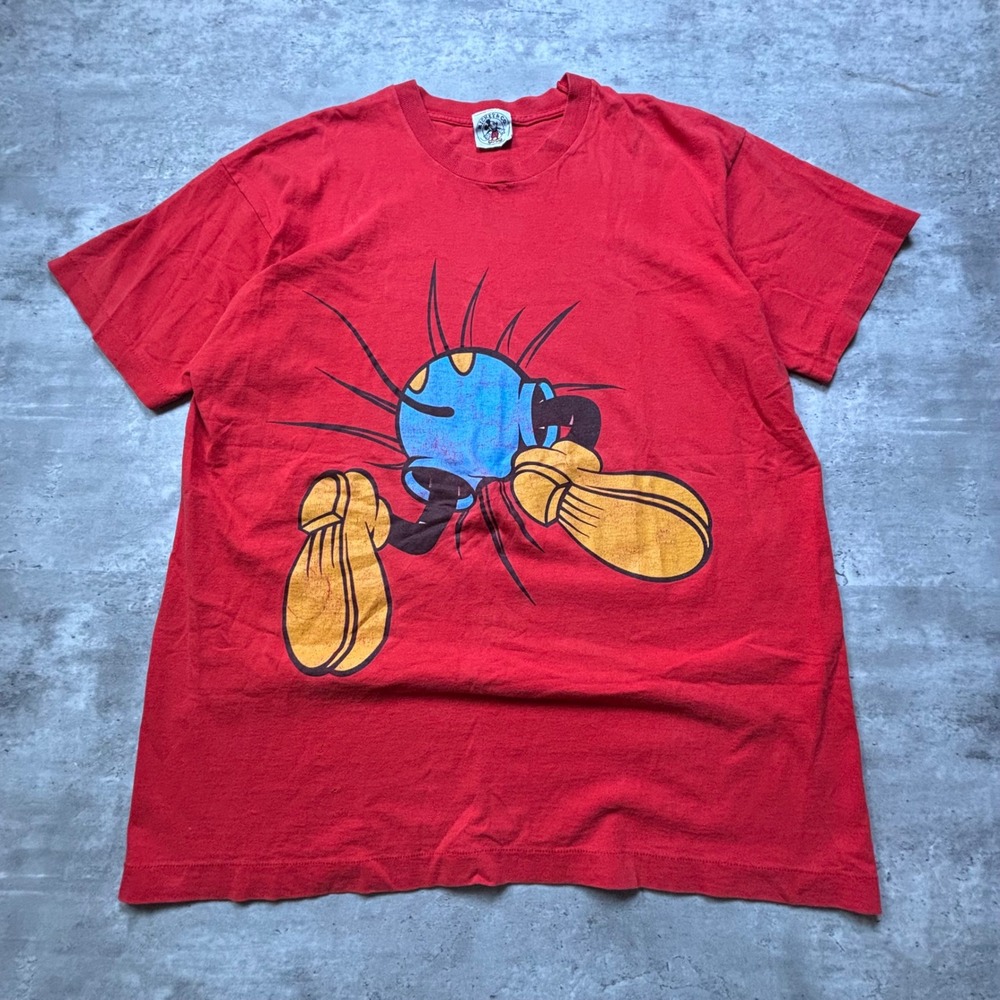 Mickey & Co T-Shirt Large Red Vintage Double Sided Mickey Mouse Graphic Tee
